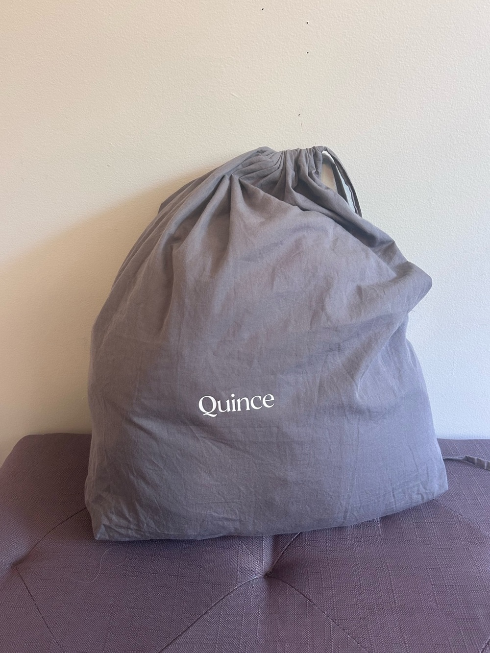 NWT Quince Organic Luxe Honeycomb Grey Duvet Cover!
